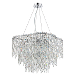 Люстра подвесная с хрустальными подвесками и металлическим основанием цвета Хром Ludivine Lighting варинант исполнения - 1 | Loft Concept в Санкт-петербурге