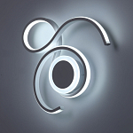 Бра белого цвета с изогнутыми световыми линиями и круглым основанием Luke Lampco Tracer Lamp варинант исполнения - 3 | Loft Concept в Санкт-петербурге