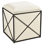 Пуф бежевый с черной металлической рамой Beige Pouf варинант исполнения - 4 | Loft Concept в Санкт-петербурге