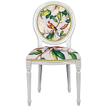 Стул светло-серый из натурального бука с изображением птицы в саду Blooming Colored Birds варинант исполнения - 1 | Loft Concept в Санкт-петербурге