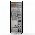 Двухдверный шкаф белого цвета Strict Lines варинант исполнения - 4 | Loft Concept в Санкт-петербурге