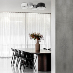 Потолочный светильник с 2-мя цилиндрическими абажурами серого и черного цвета Urban Dome варинант исполнения - 7 | Loft Concept в Санкт-петербурге