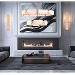 Люстра с 2-мя кольцами с текстурным природным рисунком IceFlame варинант исполнения - 6 | Loft Concept в Санкт-петербурге